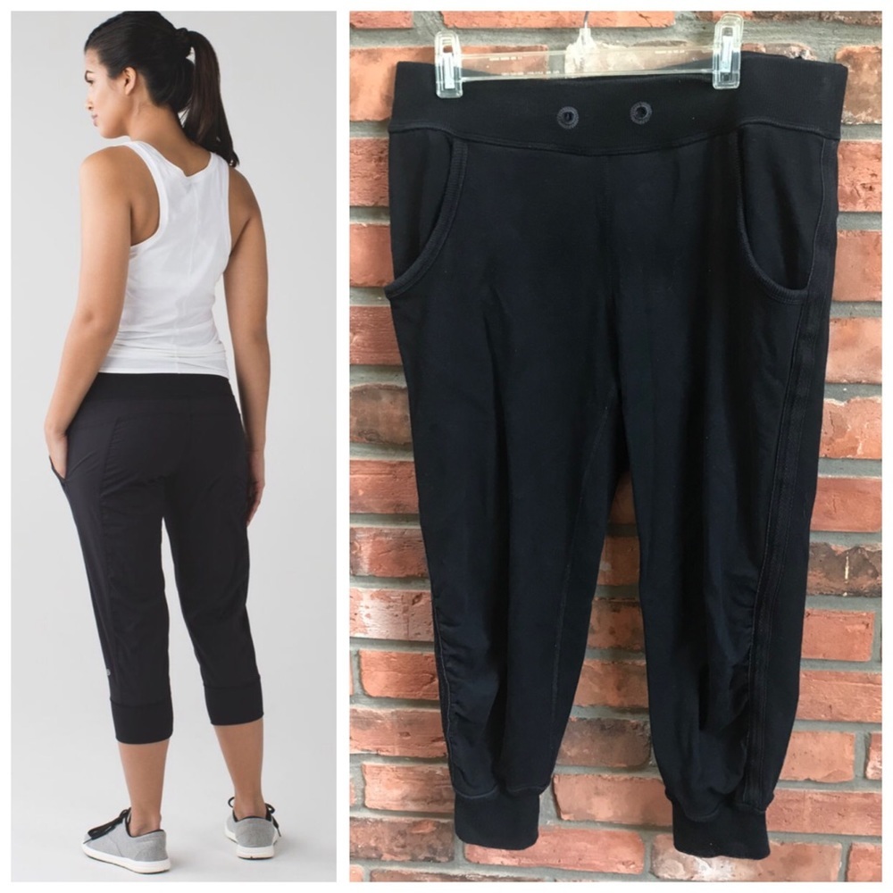 Lululemon Cotton Jogger Crop Pockets Pants Stretch Track Pants Minimalist Waist